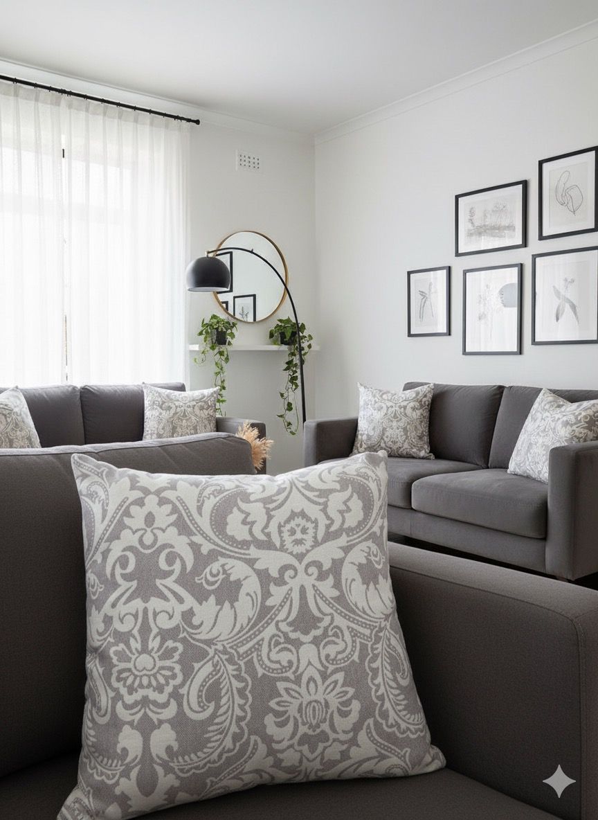 Fundas de Cojines Poliéster estampado nude