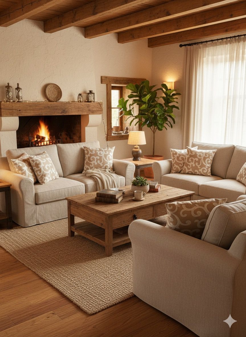 Fundas de Cojines Poliéster estampado nude